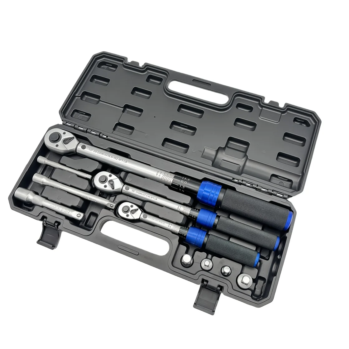 10PC - High-quality torque wrench set, 1/2" 25-220NM, 3/8" 10-60NM, 1/4" 2-20NM, ±3% accuracy, with 3 extension rod kits.
10PC - High-quality torque wrench set, 1/2" 25-220NM, 3/8" 10-60NM, 1/4" 2-20NM, ±3% accuracy, with 3 extension rod kits.