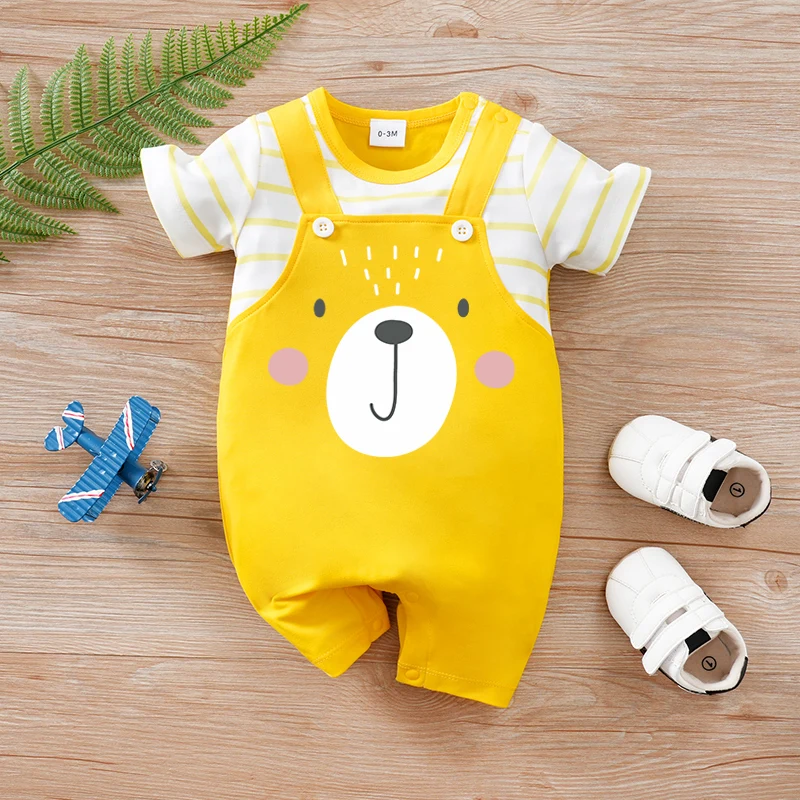 Yellow Fake Suspenders with Cute Animal Print baby clothing 0-18Months Boys and Girls Baby Summer baby clothes 2025 Newborn
Yellow Fake Suspenders with Cute Animal Print baby clothing 0-18Months Boys and Girls Baby Summer baby clothes 2025 Newborn