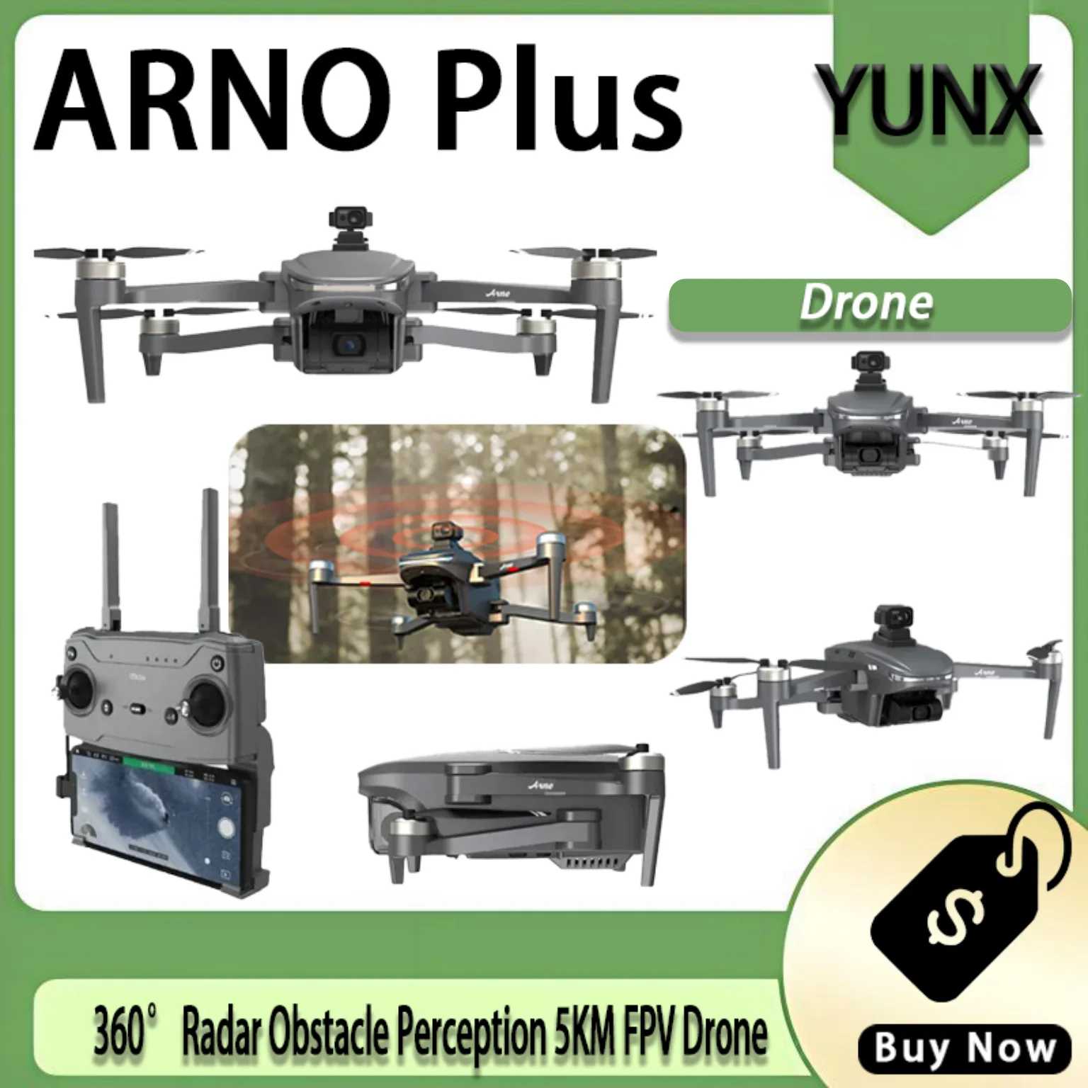 C-FLY ARNO Plus Drone 4K Camera 3-Axis Micro Gimbal With 360° Rotating Radar Obstacle Avoidance GPS FPV 32min 5KM RC Quadcopter
C-FLY ARNO Plus Drone 4K Camera 3-Axis Micro Gimbal With 360° Rotating Radar Obstacle Avoidance GPS FPV 32min 5KM RC Quadcopter