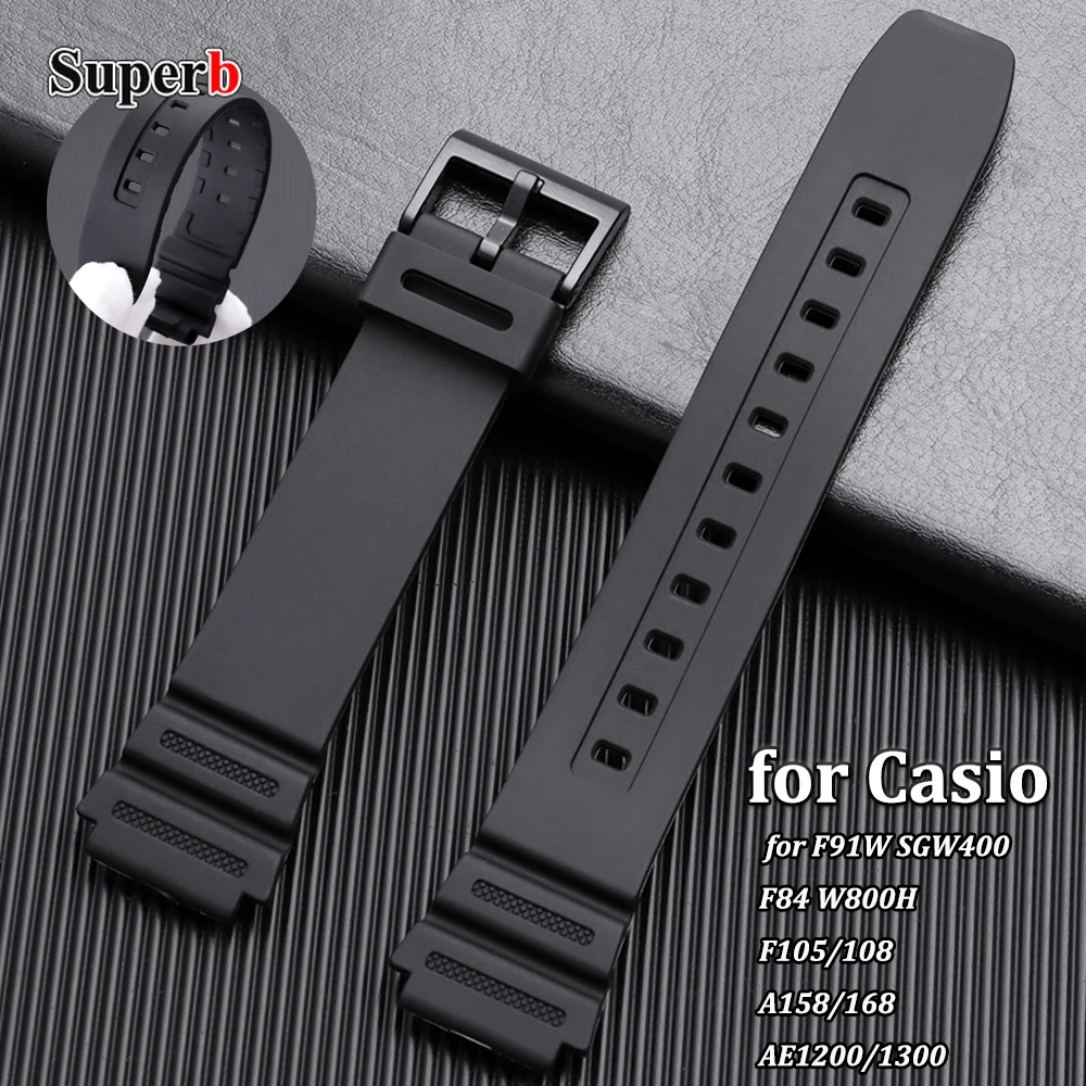 18mm Strap for F91W SGW400 F84 W800H F105/108/A158/168 AE1200/1300 Black Rubber Silicone Watch Band Bracelet Watch Accessories
18mm Strap for F91W SGW400 F84 W800H F105/108/A158/168 AE1200/1300 Black Rubber Silicone Watch Band Bracelet Watch Accessories