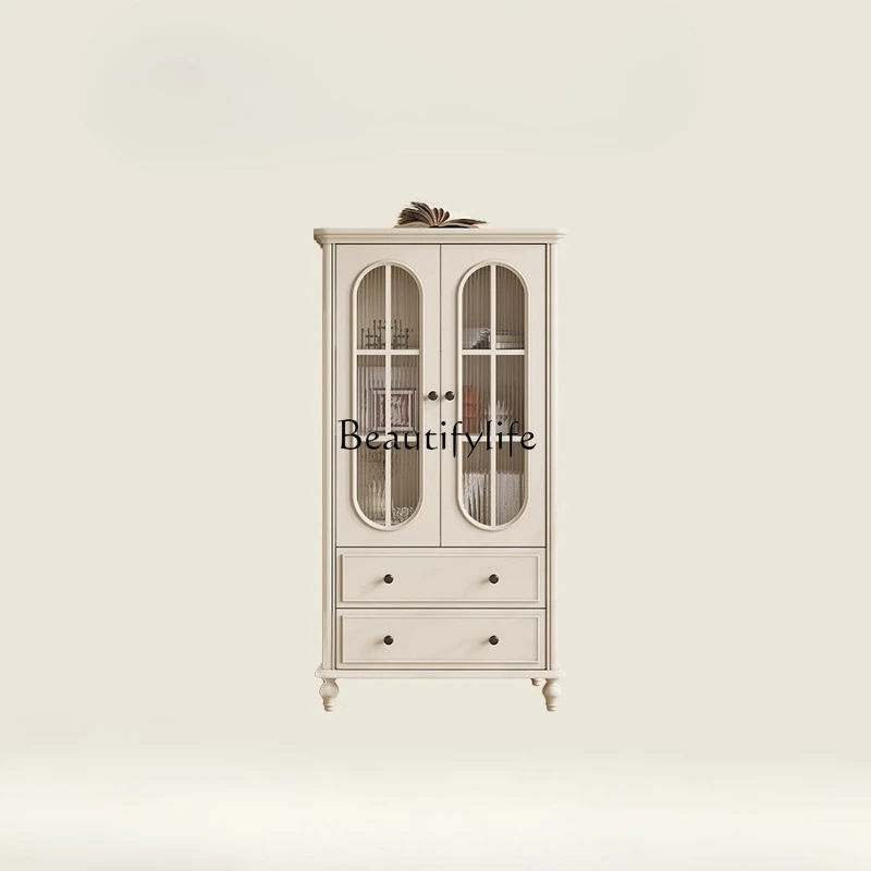 French American Style High and Low Cabinet Solid Wood Storage Cabinet for Home Living Room Cream Style
French American Style High and Low Cabinet Solid Wood Storage Cabinet for Home Living Room Cream Style