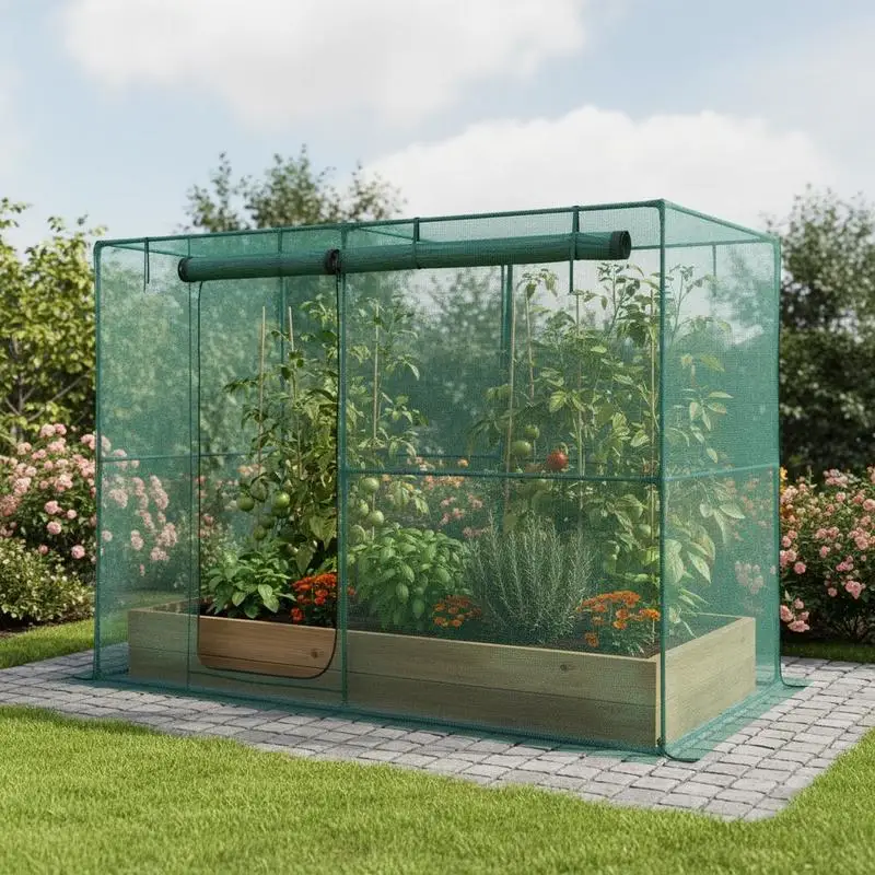 Crop Cage, 7.8 x 3.9 x 5.9 ft Plant Protection Tent with Zippered Door, Wind-Resistant Tall Crop Cage, Easy to Install, Outdoor Raised Bed Cover, Tomato Plant Netting for Garden Patio Lawn
Crop Cage, 7.8 x 3.9 x 5.9 ft Plant Protection Tent with Zippered Door, Wind-Resistant Tall Crop Cage, Easy to Install, Outdoor Raised Bed Cover, Tomato Plant Netting for Garden Patio Lawn