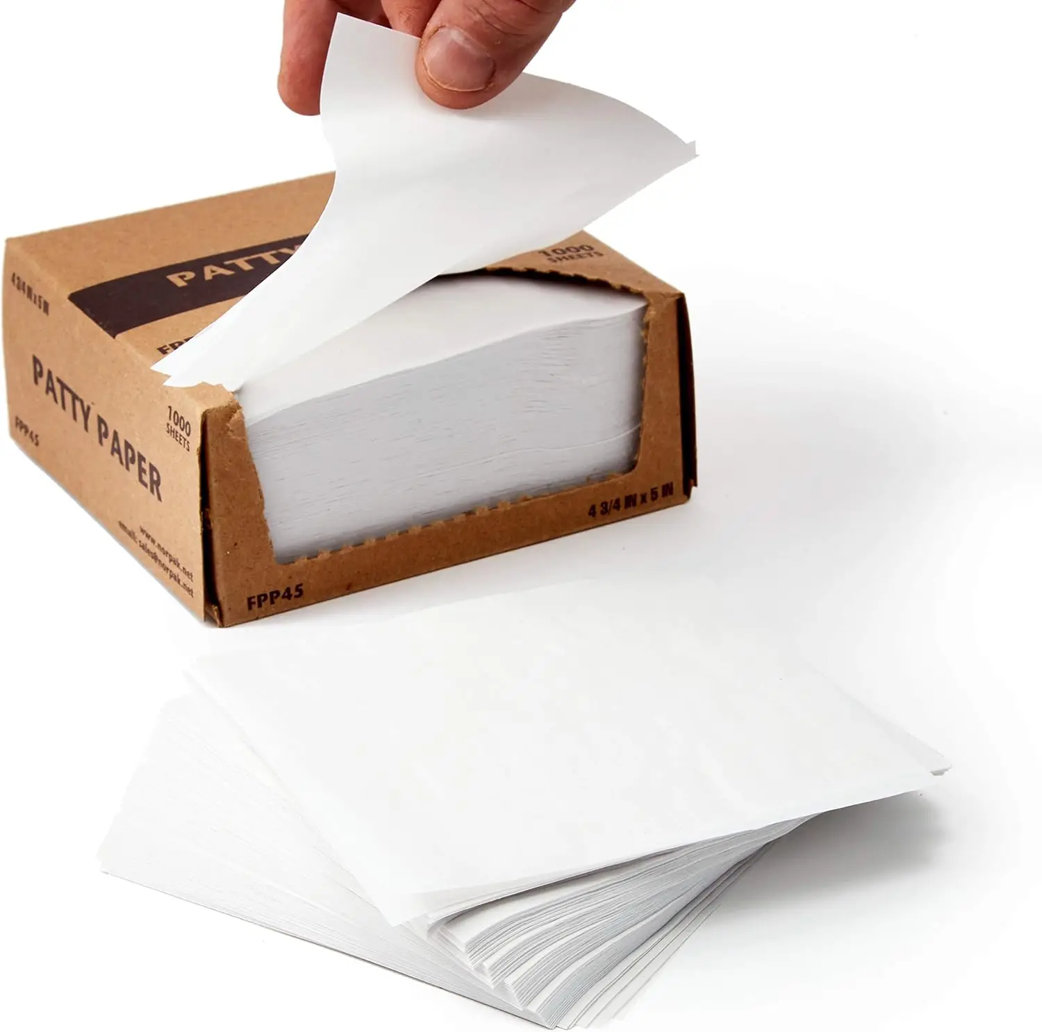 Non-Stick Waxed Patty Paper 1000 Pack - 4.75x5in, Microwave & Freezer Safe for Burger Patties
Non-Stick Waxed Patty Paper 1000 Pack - 4.75x5in, Microwave & Freezer Safe for Burger Patties