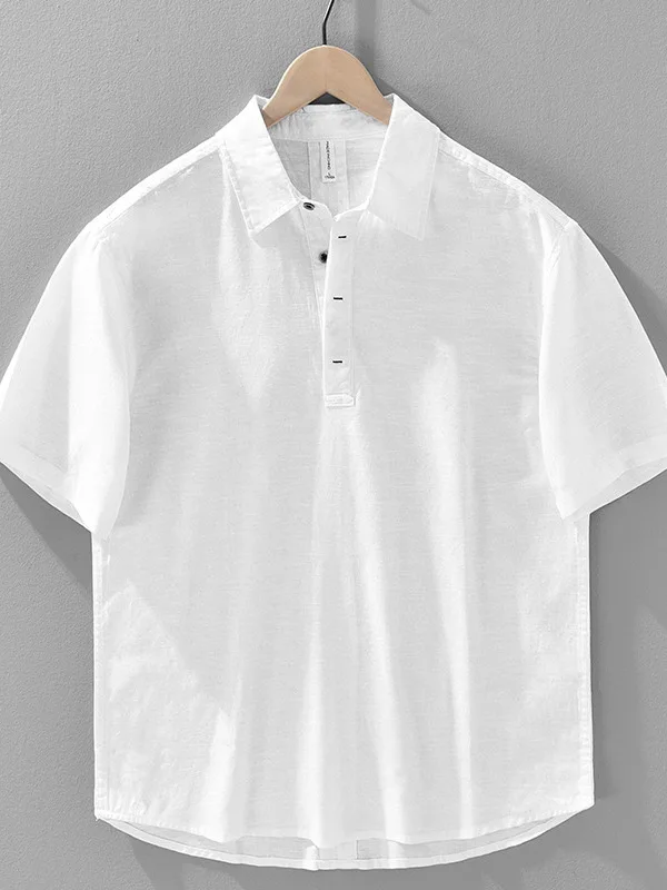 Chinese Style Simple Cotton Linen Short Sleeve Shirt Men Summer Thin Breathable Linen Sunscreen Shirt Casual Loose Fit
Chinese Style Simple Cotton Linen Short Sleeve Shirt Men Summer Thin Breathable Linen Sunscreen Shirt Casual Loose Fit