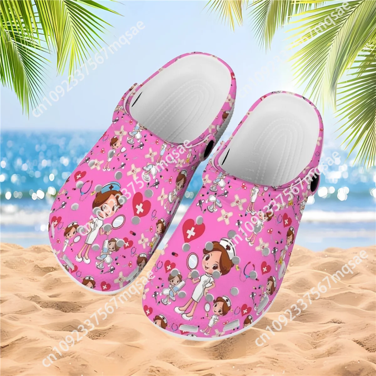 Custom Summer Hole Shoes Breathable Light Beach Slippers Kawaii Pink Nurse Hospital Printed Women Nursing Sandal Indoor Hot
Custom Summer Hole Shoes Breathable Light Beach Slippers Kawaii Pink Nurse Hospital Printed Women Nursing Sandal Indoor Hot