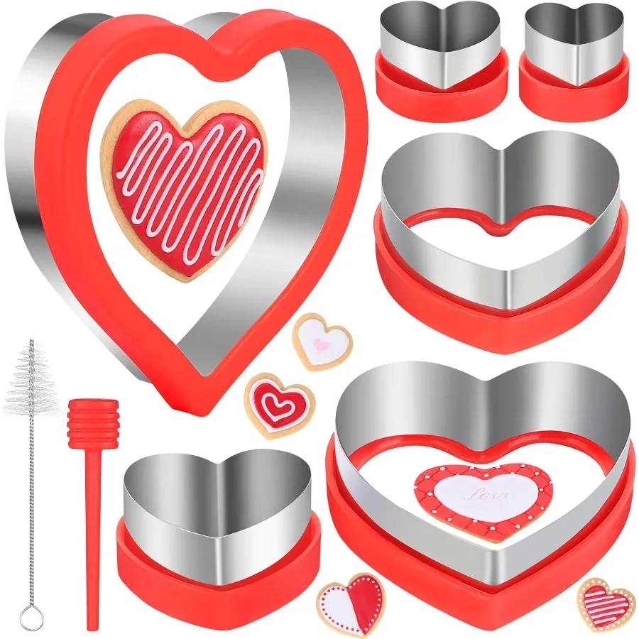 Heart Ce Cutter Set 8Pcs 6Sizes 1.2" to 4.1" for Birthdays Valentine's Day Anniversaries Weddings Holidays - Stainless Steel He
Heart Ce Cutter Set 8Pcs 6Sizes 1.2" to 4.1" for Birthdays Valentine's Day Anniversaries Weddings Holidays - Stainless Steel He
