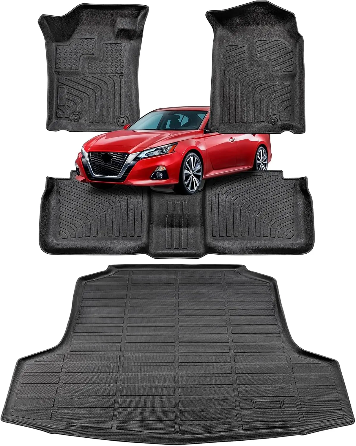 All - Weather Rubber TPE Floor Mats and Trunk Cargo Liner for Nissan Altima 2013 - 2018, Black, Custom Fit, Waterproof
All - Weather Rubber TPE Floor Mats and Trunk Cargo Liner for Nissan Altima 2013 - 2018, Black, Custom Fit, Waterproof