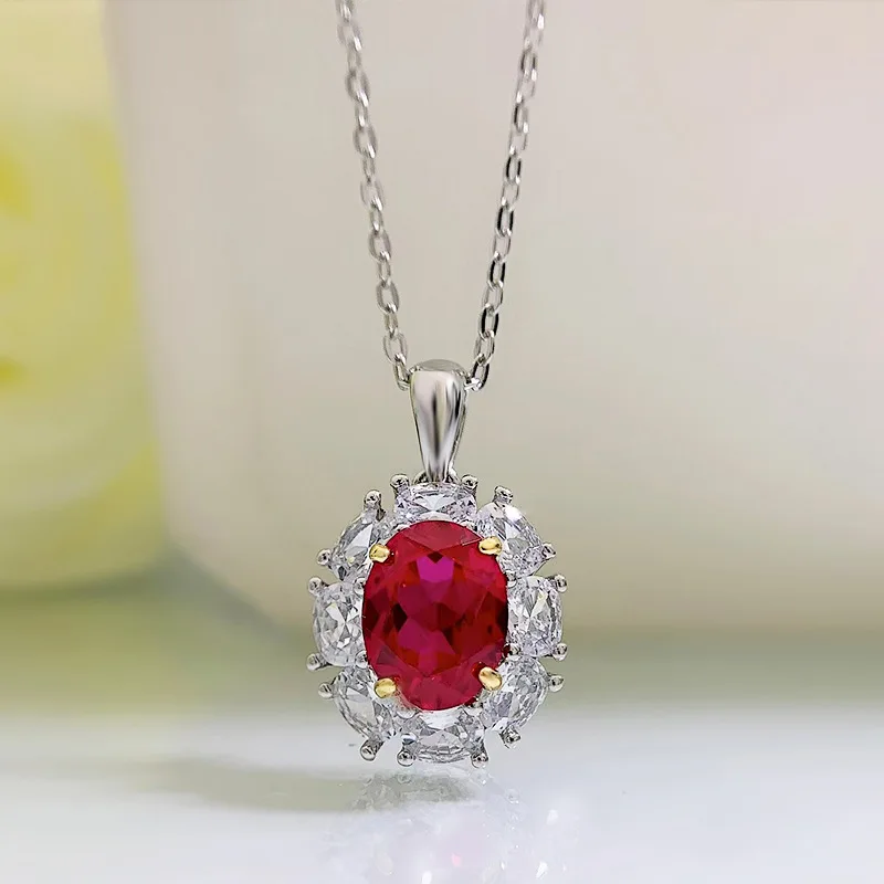 New Luxury 18K Solid Platinum PT950 certifid red zircon diamond necklace elegant and exquisite jewelry gift
New Luxury 18K Solid Platinum PT950 certifid red zircon diamond necklace elegant and exquisite jewelry gift