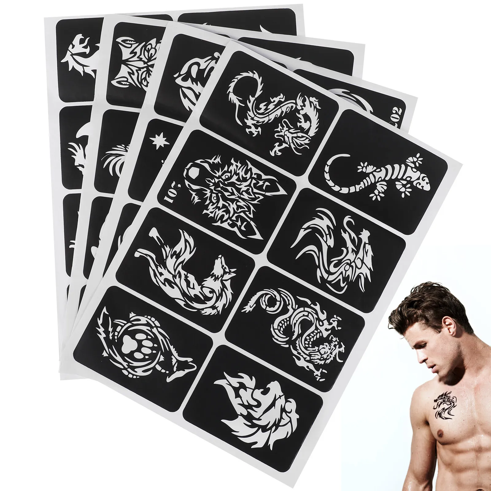 Glitter Tattoo Stencils for Airbrush Body Art Face Paint Templates Kit Temporary
Glitter Tattoo Stencils for Airbrush Body Art Face Paint Templates Kit Temporary