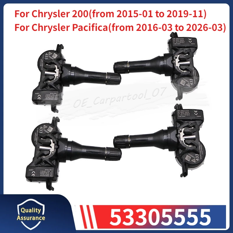 4 шт. датчик шин 53305555 68105280AF для 2016 2017 2018 2019 Chrysler 200 Pacifica Dodge Dart TPMS система контроля давления в шинах
4 шт. датчик шин 53305555 68105280AF для 2016 2017 2018 2019 Chrysler 200 Pacifica Dodge Dart TPMS система контроля давления в шинах