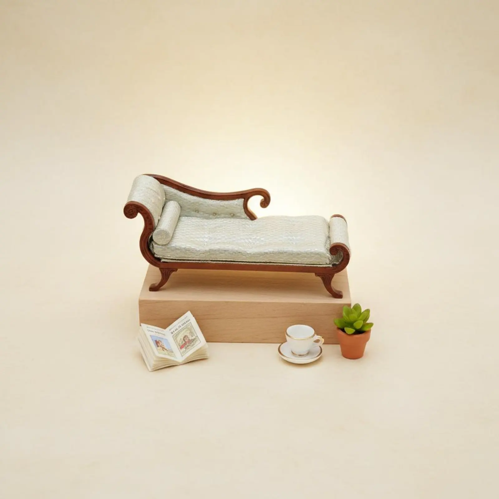 Miniature Chaise Lounge Hand-Sewn 1:12 Scale Fainting Couch Dollhouse Daybed Vintage Design for Collectors, Miniature Scene
Miniature Chaise Lounge Hand-Sewn 1:12 Scale Fainting Couch Dollhouse Daybed Vintage Design for Collectors, Miniature Scene