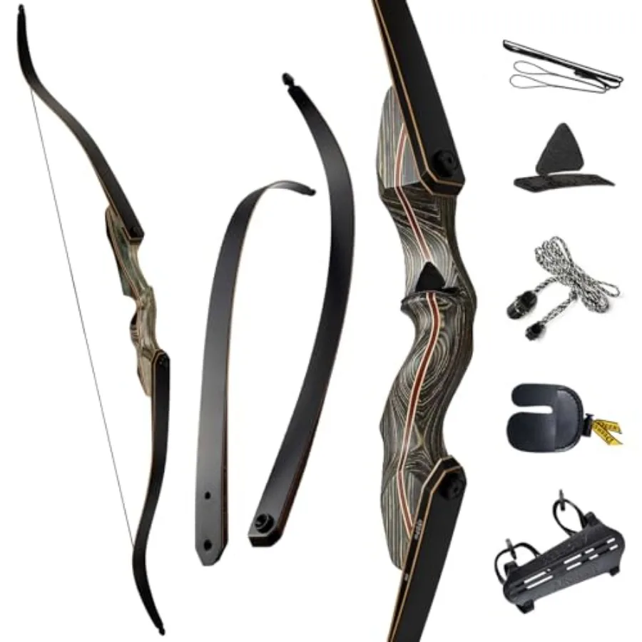 60 Takedown Recurve Bow Set Traditional Wooden Bow with Laminated Limbs Right Left Hand for Adults Youth Archery Hunting Target
60 Takedown Recurve Bow Set Traditional Wooden Bow with Laminated Limbs Right Left Hand for Adults Youth Archery Hunting Target