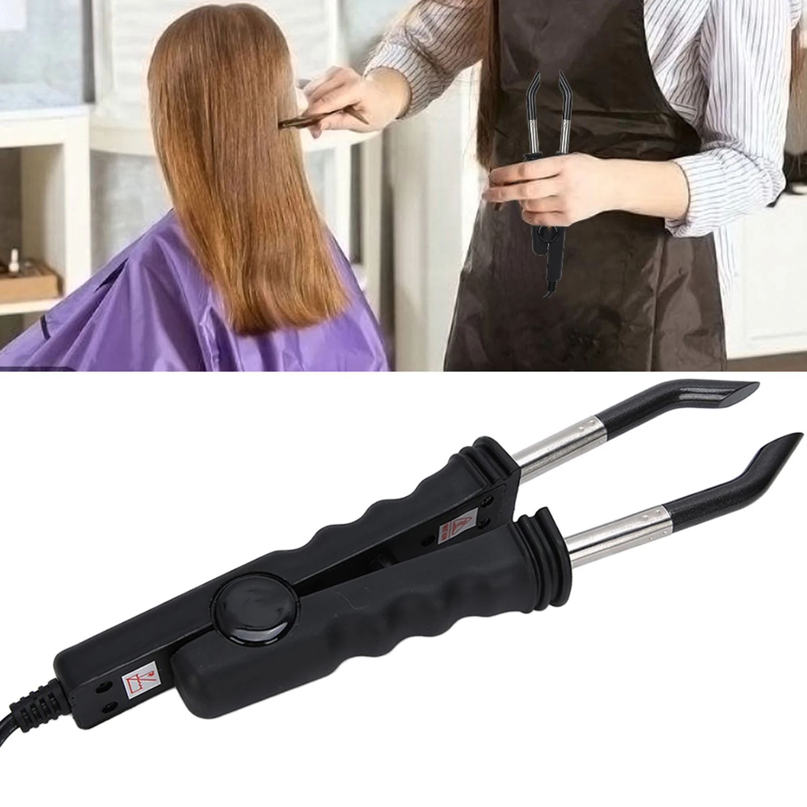Hair Extension Connector Iron Adjustable Temperature Hair Connector Extension Tool Black 25W
Hair Extension Connector Iron Adjustable Temperature Hair Connector Extension Tool Black 25W