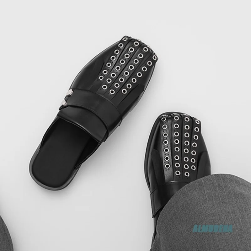 Black Men's Studded Fringe Mule Slippers Square Toe Slip-On Flat Sole Streetwear Urban Outdoor Minimalist Fashion Casual Shoes
Black Men's Studded Fringe Mule Slippers Square Toe Slip-On Flat Sole Streetwear Urban Outdoor Minimalist Fashion Casual Shoes
