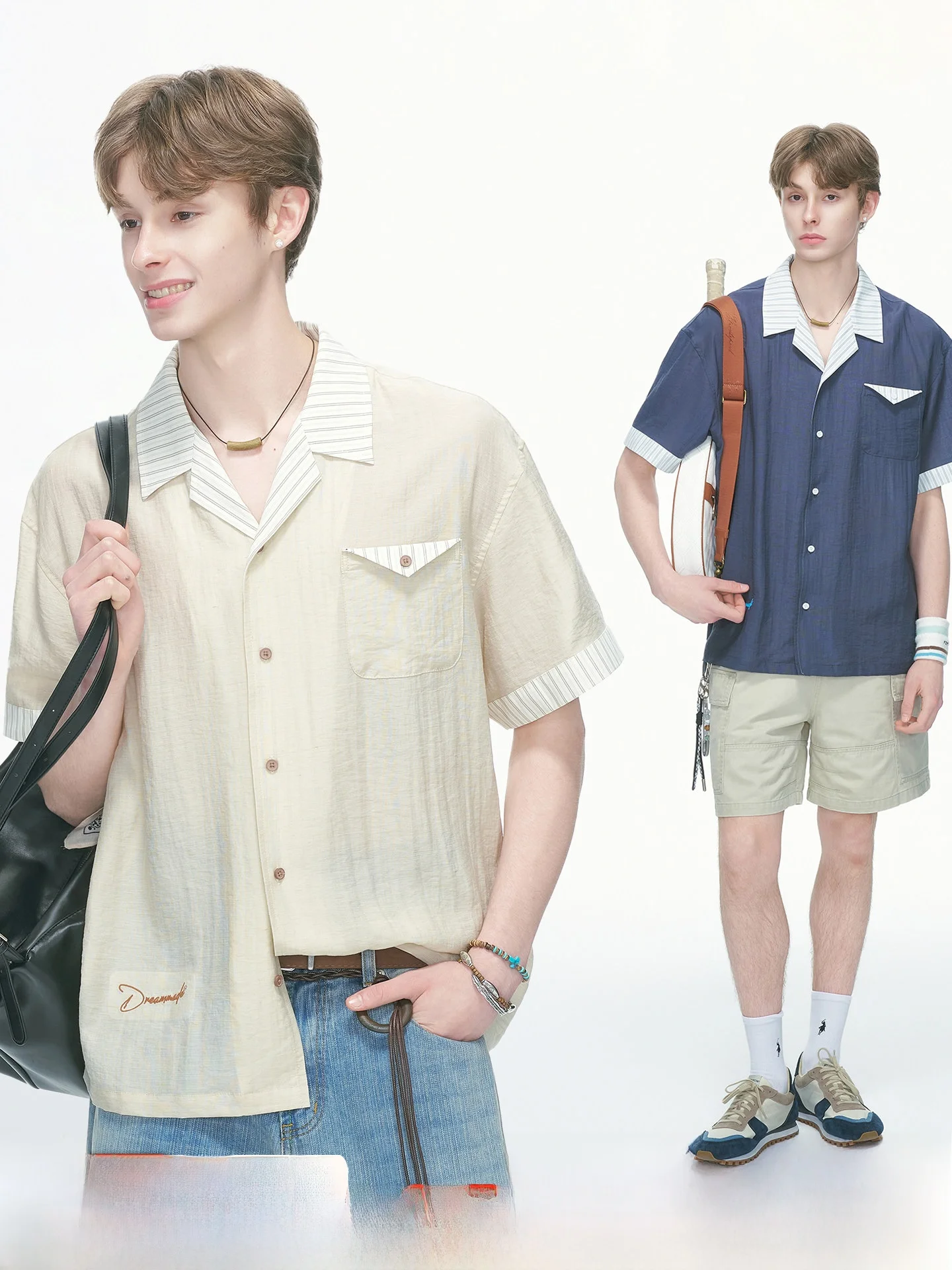 Dream Made Men's Linen Cuban Collar Short Sleeve Shirt Summer Half Sleeve Shirt Color Block Pattern Breathable Comfortable
Dream Made Men's Linen Cuban Collar Short Sleeve Shirt Summer Half Sleeve Shirt Color Block Pattern Breathable Comfortable