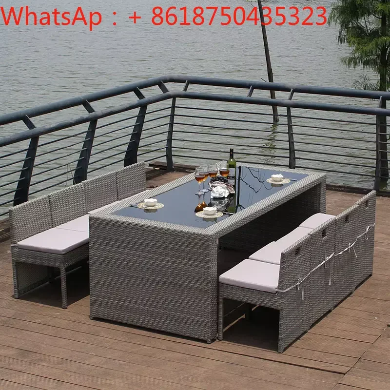 Outdoor tables, chairs, rattan chairs, five-piece leisure villa simple modern collection of imitation rattan furniture
Outdoor tables, chairs, rattan chairs, five-piece leisure villa simple modern collection of imitation rattan furniture