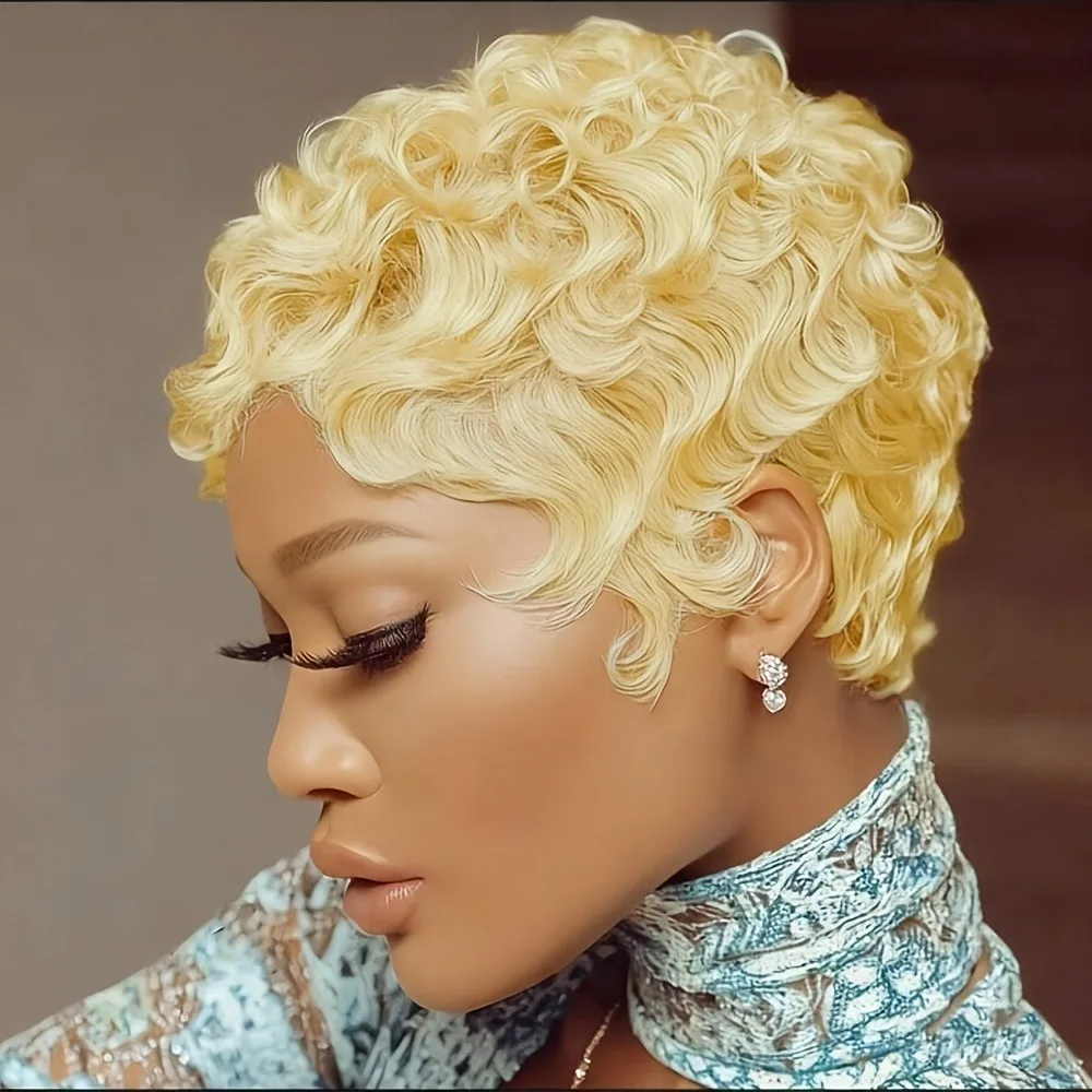 Женский парик машинного производства, парик с стрижкой пикси из человеческих волос - плотность 150%, короткие многослойные вьющиеся волны с челкой, 613 # Цвет
Женский парик машинного производства, парик с стрижкой пикси из человеческих волос - плотность 150%, короткие многослойные вьющиеся волны с челкой, 613 # Цвет