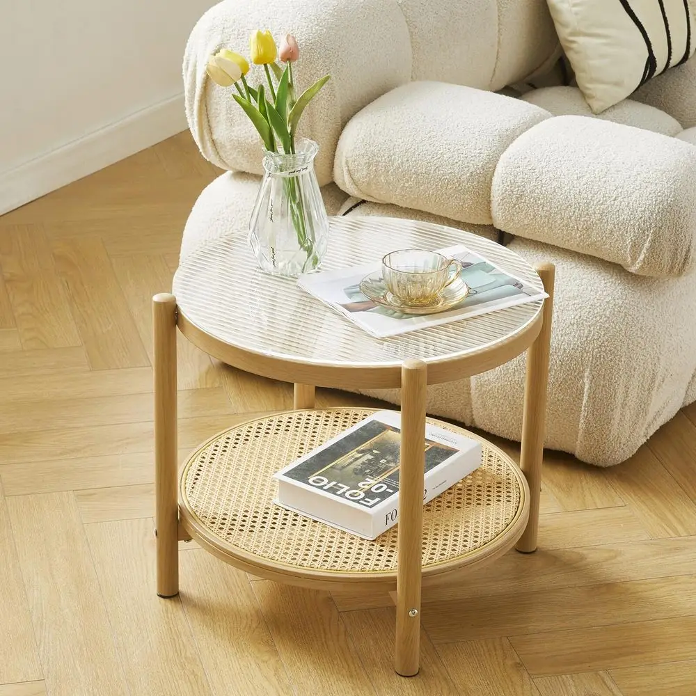 A set of two rattan coffee tables, a set of round glass living room tables, a modern and simple 2-story dining table, suitable f
A set of two rattan coffee tables, a set of round glass living room tables, a modern and simple 2-story dining table, suitable f