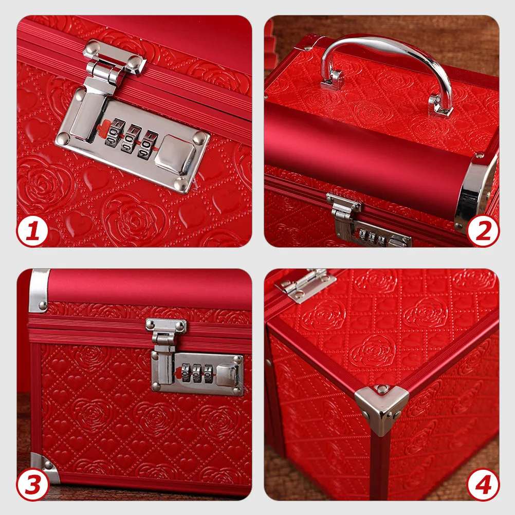 Jewelry Storage Box With Code Lock For Earrings Necklaces Rings Jewelry Organizer Case Dustproof Container Desktop Display