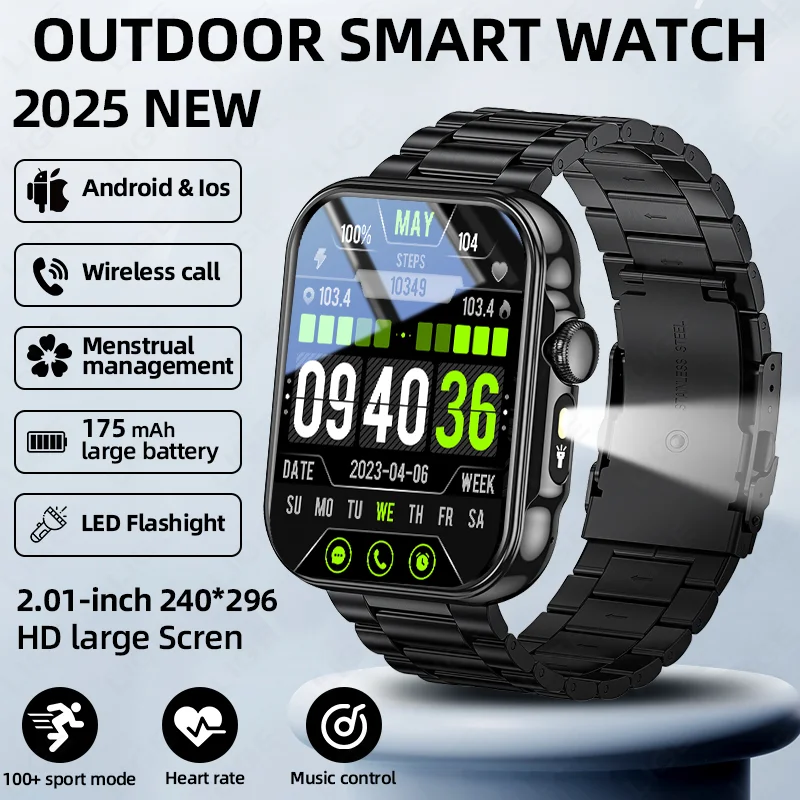 LIGE Smartwatch Military Men LED Flashlight Health Monitoring Waterproof Heart Rate 2.02" HD BT Call Smart Watch For Android IOS
LIGE Smartwatch Military Men LED Flashlight Health Monitoring Waterproof Heart Rate 2.02" HD BT Call Smart Watch For Android IOS