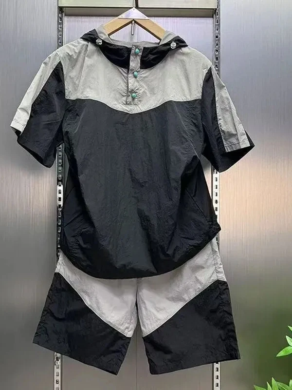 Trendy Qui Dry Casual Men's ort Sve ort Set Vintage Patchwork Hoodie Two Piece Suit Summer Youth Faion Workwear
Trendy Qui Dry Casual Men's ort Sve ort Set Vintage Patchwork Hoodie Two Piece Suit Summer Youth Faion Workwear