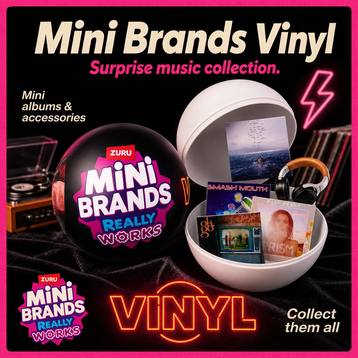 In Stock ZURU Mini Brands Vinyl Player Blind Box Plays Music Surprise Ball Toy
In Stock ZURU Mini Brands Vinyl Player Blind Box Plays Music Surprise Ball Toy