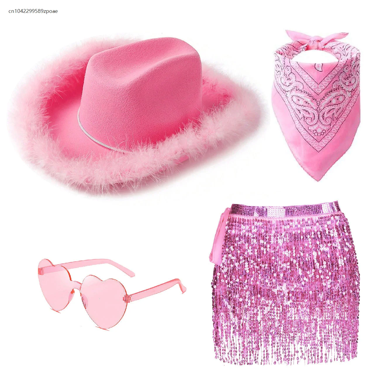 Women's Retro Cool Pink Western Cowboy Hat Sunglasses Square Scarf Sequin Dance Skirt Party Wedding Halloween Cosplay Costume
Women's Retro Cool Pink Western Cowboy Hat Sunglasses Square Scarf Sequin Dance Skirt Party Wedding Halloween Cosplay Costume