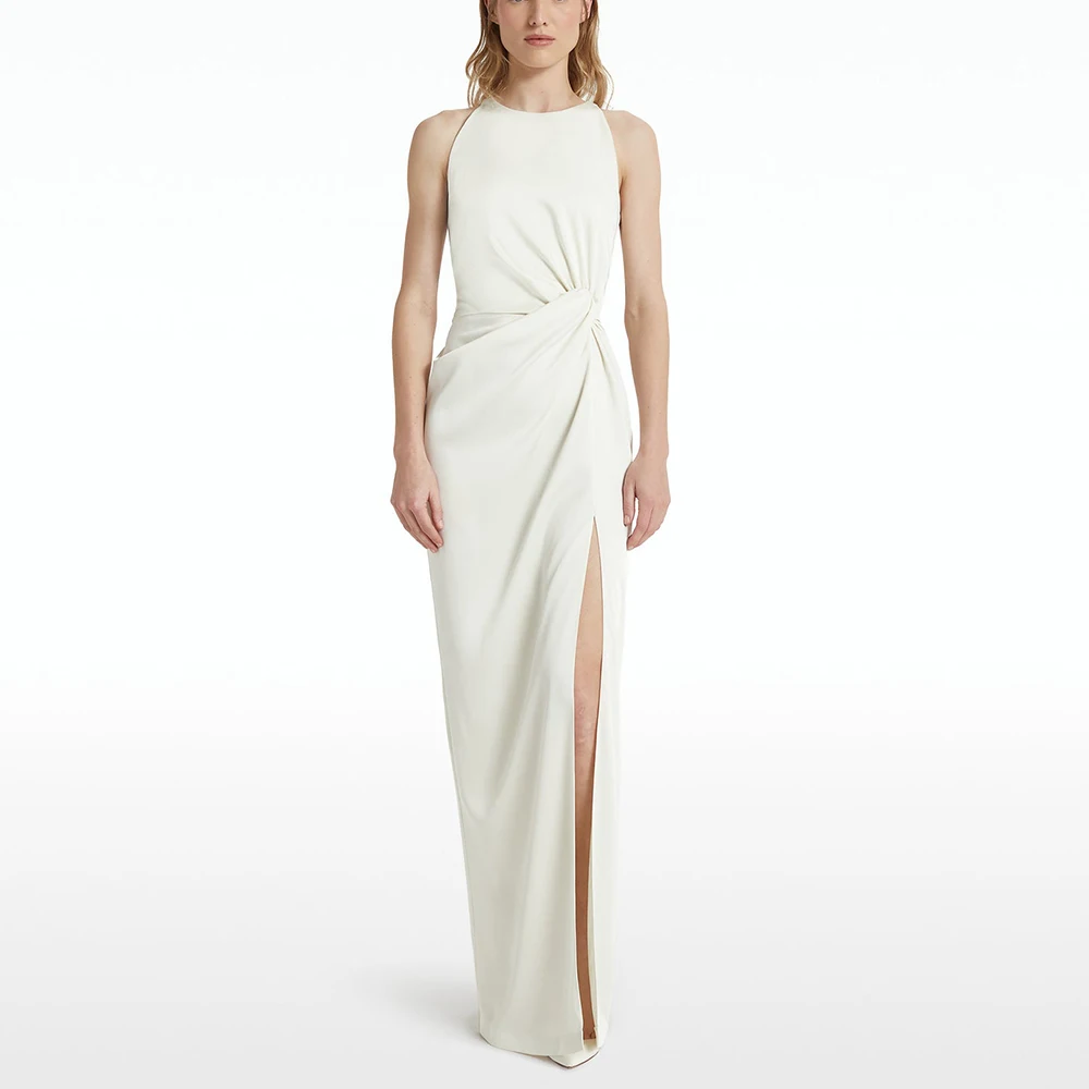 CustomizedClassic Solid Color Jersey Crew neck Side Slit Wedding Dress Pleat Zipper Back Sleeveless Floor Length Straight Custom
CustomizedClassic Solid Color Jersey Crew neck Side Slit Wedding Dress Pleat Zipper Back Sleeveless Floor Length Straight Custom