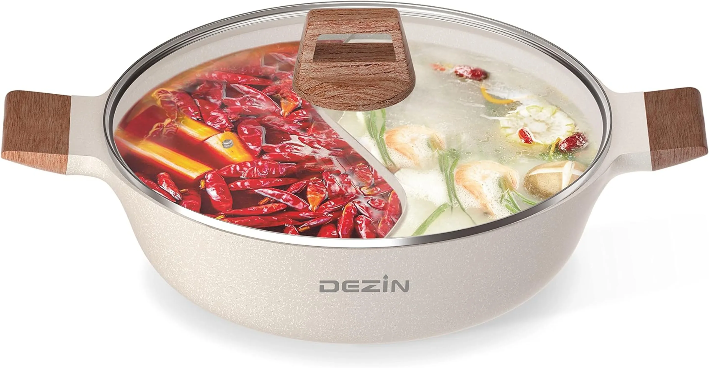 5-quart Dual-flavor Shabu-shabu with Divider Double-sided Nonstick Hot Pot 12-inch Split Pot with Spoon
5-quart Dual-flavor Shabu-shabu with Divider Double-sided Nonstick Hot Pot 12-inch Split Pot with Spoon