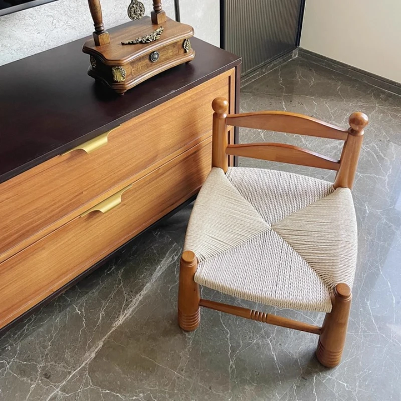 Nordic Designer Shoe Bench Vintage Rope Woven Low Stool Solid Wood Children's Backrest Chair Exquisite Living Room Chairs
Nordic Designer Shoe Bench Vintage Rope Woven Low Stool Solid Wood Children's Backrest Chair Exquisite Living Room Chairs