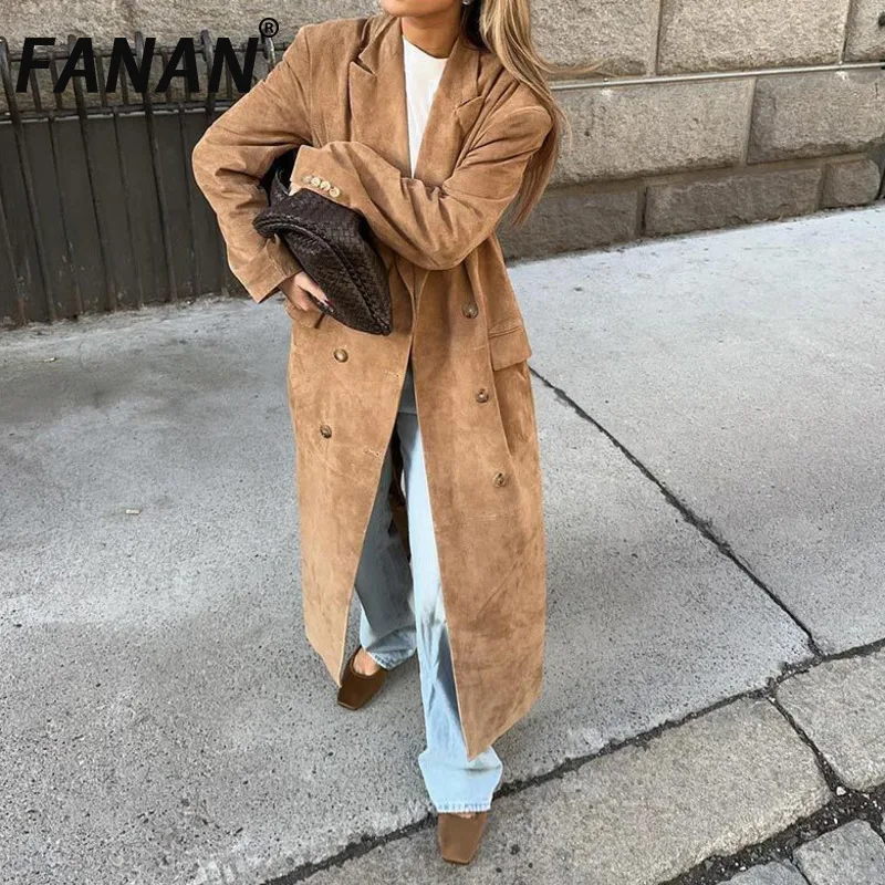 FANAN Vintage Long Trench Women's Notched Double Breasted Loose Fit Fashion Jacket Office Lady 2025 New Female Windbreaker
FANAN Vintage Long Trench Women's Notched Double Breasted Loose Fit Fashion Jacket Office Lady 2025 New Female Windbreaker