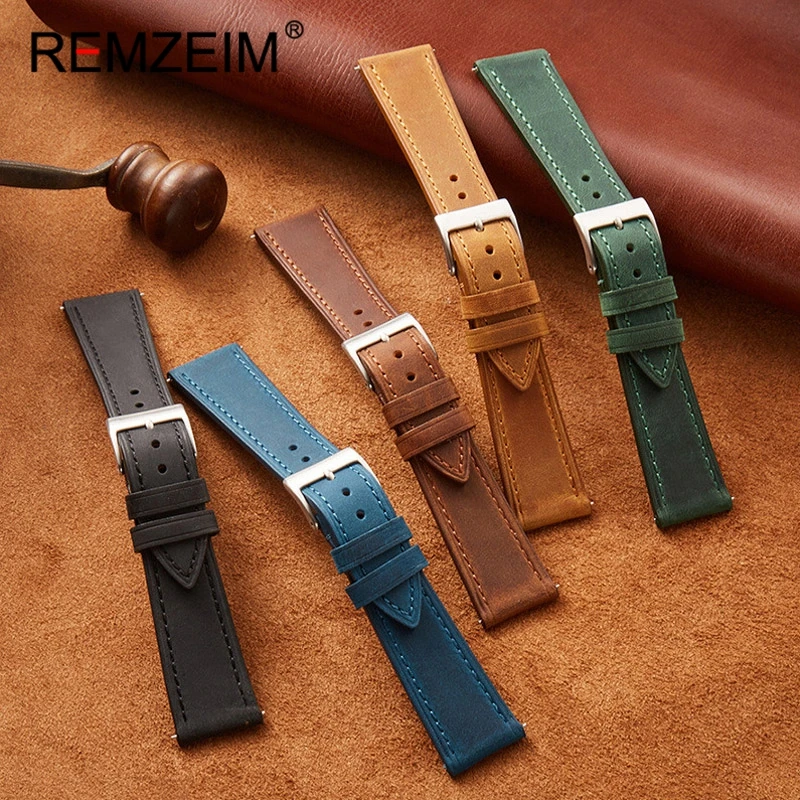 Crazy Horse Cow Genuine Leather Watch Band Universal Soft Quick Release Vintage Watch Band Frosted Cow Leather 18-22mm
Crazy Horse Cow Genuine Leather Watch Band Universal Soft Quick Release Vintage Watch Band Frosted Cow Leather 18-22mm