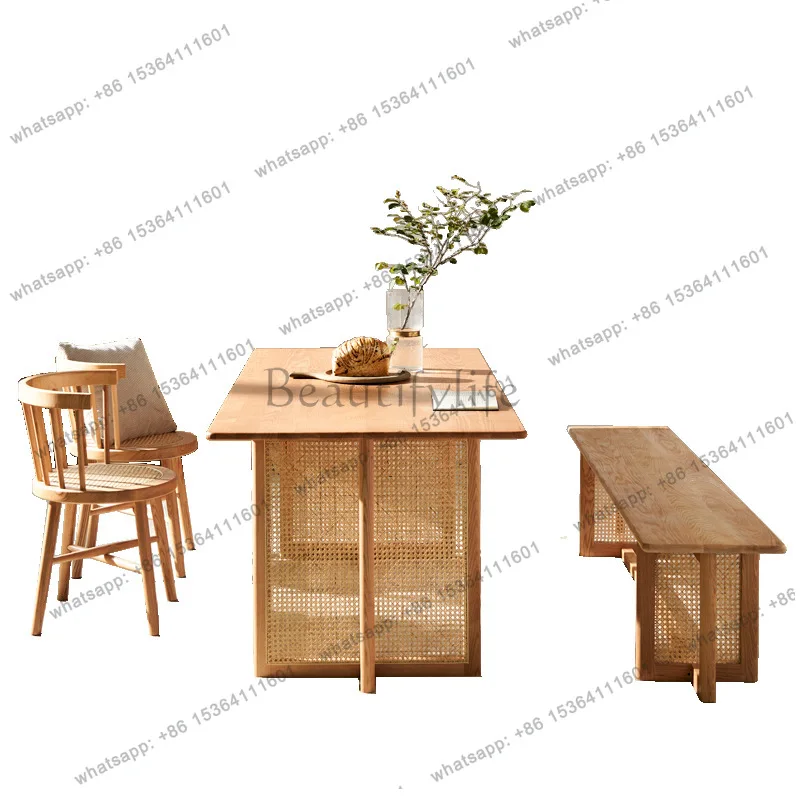 X4 Solid wood dining table Household ash wood Japanese modern simple rattan solid wood chair
X4 Solid wood dining table Household ash wood Japanese modern simple rattan solid wood chair