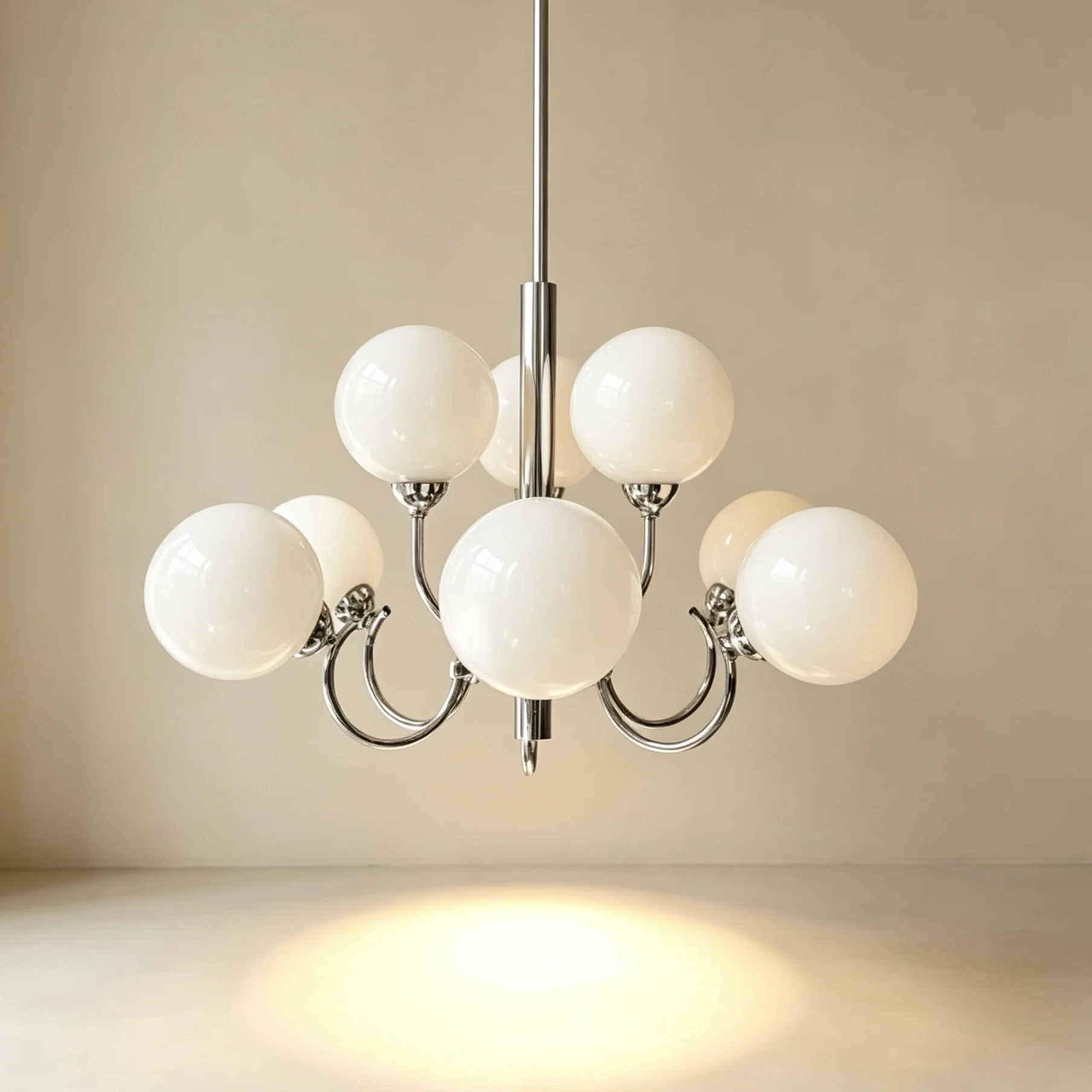 1960s Mid-Century Italian Minimalist Chandelier - Retro Bauhaus Creative Lamp for Villa Living Room, Master Bedroom, Foyer
1960s Mid-Century Italian Minimalist Chandelier - Retro Bauhaus Creative Lamp for Villa Living Room, Master Bedroom, Foyer