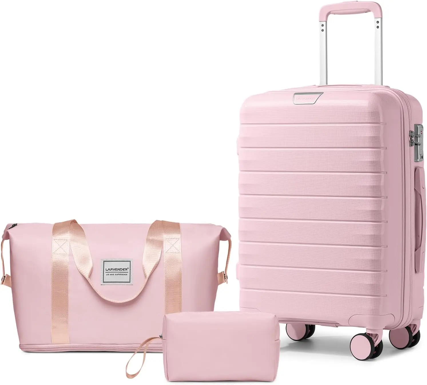 Luggage Sets 3 Piece with Duffel Bag Hardside PP Carry On Suitcase with 360° Spinner Wheels TSA Lock Luggage Sets for Women, Orchid Pink
Luggage Sets 3 Piece with Duffel Bag Hardside PP Carry On Suitcase with 360° Spinner Wheels TSA Lock Luggage Sets for Women, Orchid Pink