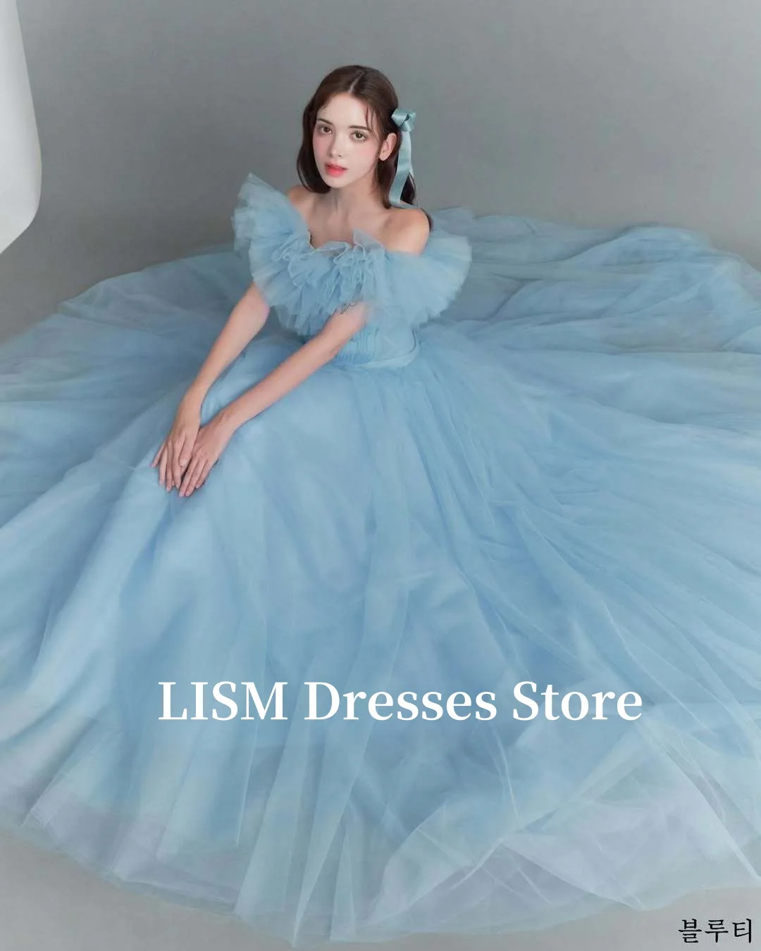 LISM Fairy Light Blue Tulle Wedding Dresses Korea Photo shoot Off Shoulder Elegant Evening Gowns Formal Party Customized
LISM Fairy Light Blue Tulle Wedding Dresses Korea Photo shoot Off Shoulder Elegant Evening Gowns Formal Party Customized