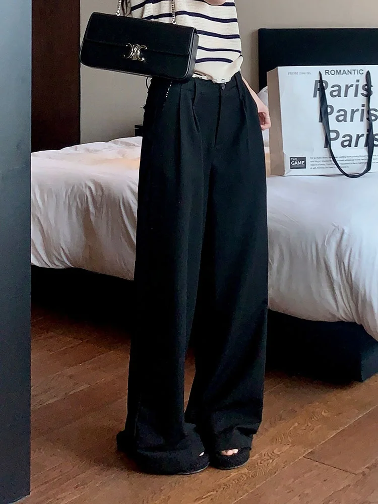 Designers Casual Pants High Waist Wide Leg Pants Color Block White Frayed Hem Women's Spring Fashion Commute Style Long Pants
Designers Casual Pants High Waist Wide Leg Pants Color Block White Frayed Hem Women's Spring Fashion Commute Style Long Pants