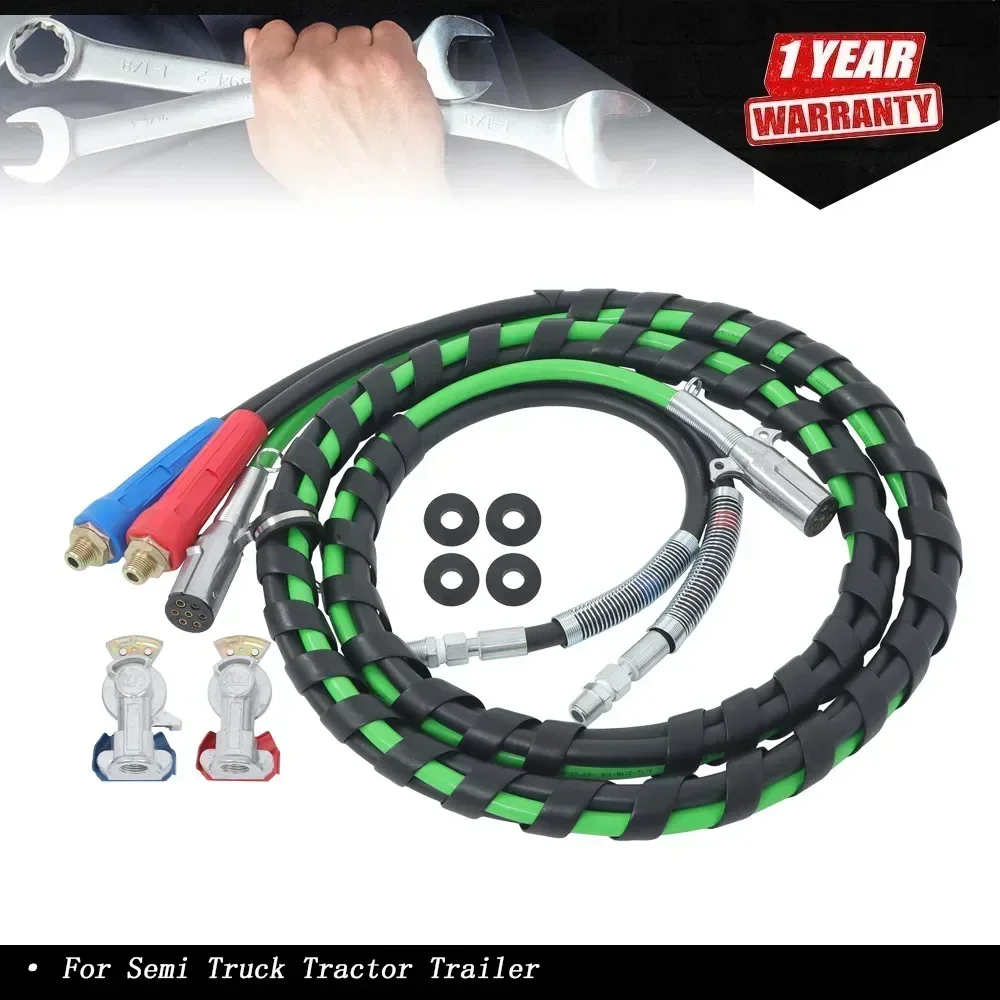 12 Ft 3-in-1 Wrap Set Air Line Hose Assemblies For Semi Truck Tractor Trailer
12 Ft 3-in-1 Wrap Set Air Line Hose Assemblies For Semi Truck Tractor Trailer