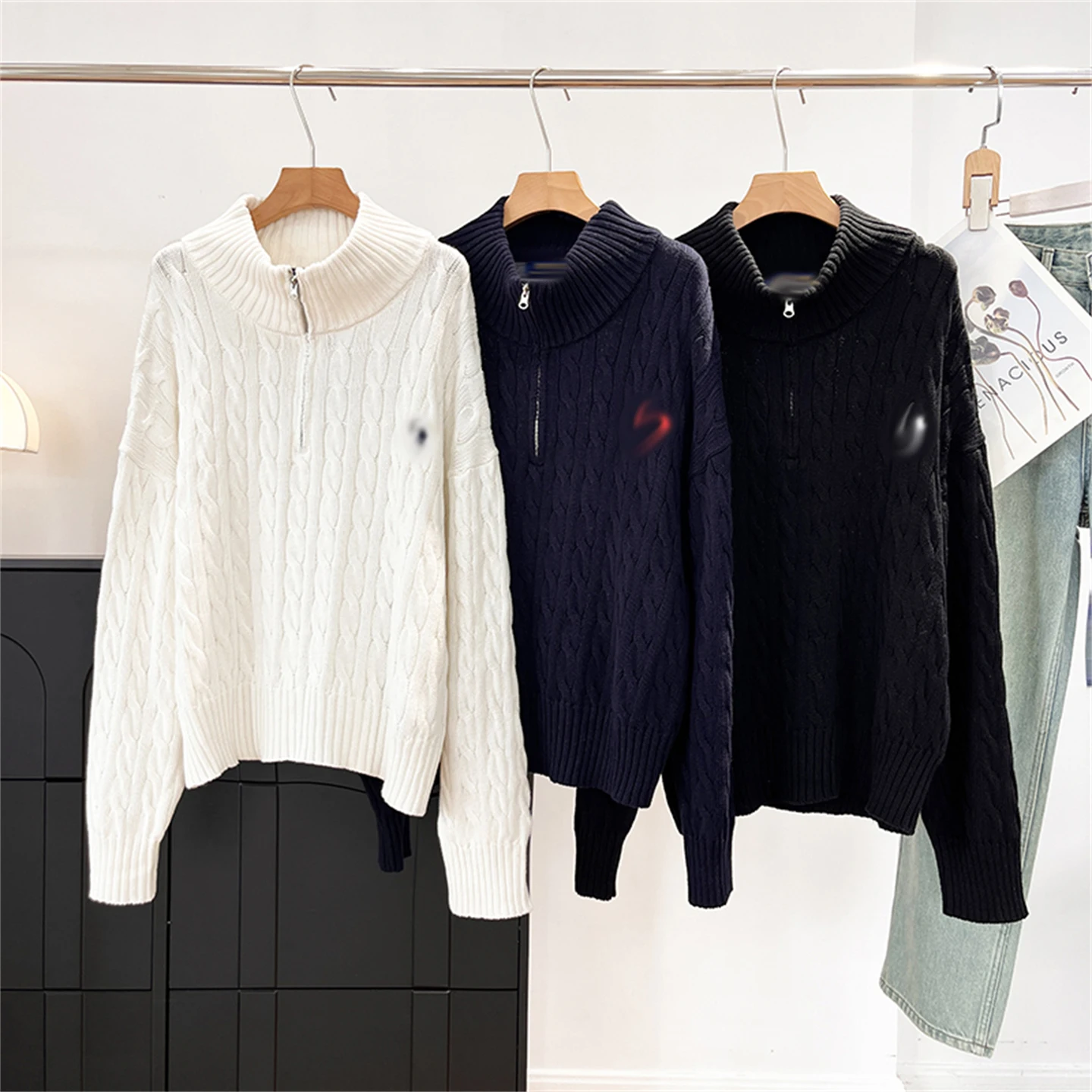 Retro Loose Women's Knitted Sweater Half Zip Hooded Twist Knit Casual Classy Top Autumn Fashion Ladies Premium Knitwear
Retro Loose Women's Knitted Sweater Half Zip Hooded Twist Knit Casual Classy Top Autumn Fashion Ladies Premium Knitwear