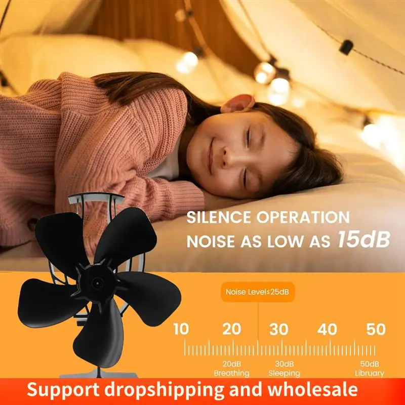 AA86 Wood Stove Fan 5-Blade Heat Powered Stove Fan For Wood/Log Burner Fireplace Fan Efficient Heat Distribution
AA86 Wood Stove Fan 5-Blade Heat Powered Stove Fan For Wood/Log Burner Fireplace Fan Efficient Heat Distribution