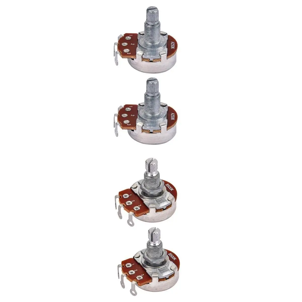 18mm Shaft Guitar Potentiometer Pot A250K B500K Audio Volume Tone Pot for Bass Guitar Knob Spare Parts
18mm Shaft Guitar Potentiometer Pot A250K B500K Audio Volume Tone Pot for Bass Guitar Knob Spare Parts