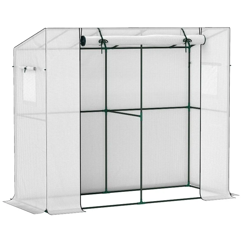 Mini Greenhouse, Leaning Greenhouse with Roll-up Doors and Mesh Windows, UV Resistant, Suitable for Flowers, Seedlings, and Plants- White.
Mini Greenhouse, Leaning Greenhouse with Roll-up Doors and Mesh Windows, UV Resistant, Suitable for Flowers, Seedlings, and Plants- White.