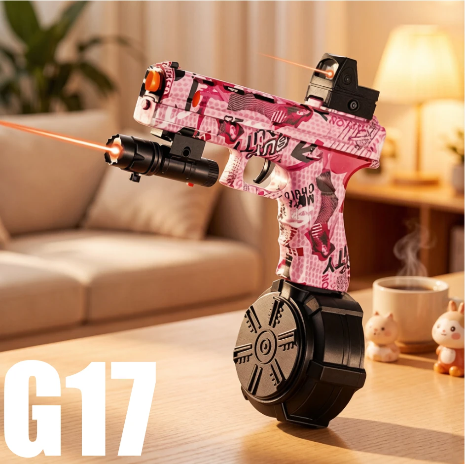 The New G17 Toy Gun Fires 7-8mm Gel Bullets and Can Be Adjusted in Two Modes: Electric and Manual, with Three Types of Magazine and Multiple Colors Available
The New G17 Toy Gun Fires 7-8mm Gel Bullets and Can Be Adjusted in Two Modes: Electric and Manual, with Three Types of Magazine and Multiple Colors Available