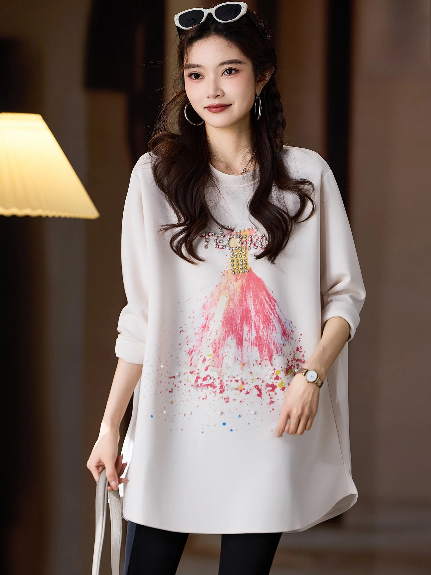 Street Style Long Sleeve T-Shirt Women's Mid-Length Large Size Spring New Arrival Printed Glitter Casual Comfortable Breathable
Street Style Long Sleeve T-Shirt Women's Mid-Length Large Size Spring New Arrival Printed Glitter Casual Comfortable Breathable