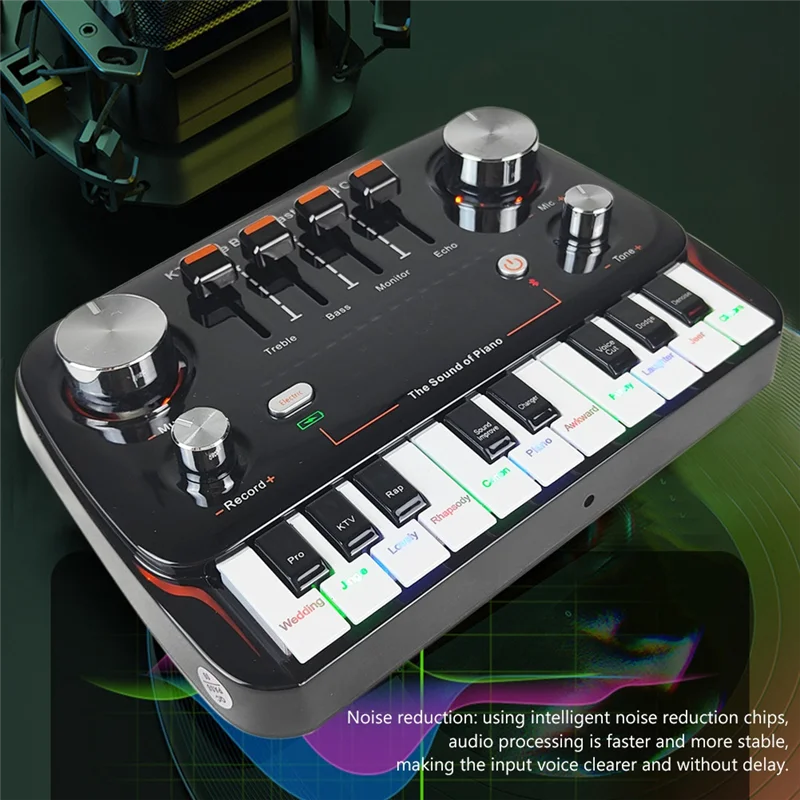 ABHS-KTV Live Broadcast Sound Card Audio Recording Desktop Singing Wireless Lossless Transmission Plug And Play Voice Changer
ABHS-KTV Live Broadcast Sound Card Audio Recording Desktop Singing Wireless Lossless Transmission Plug And Play Voice Changer