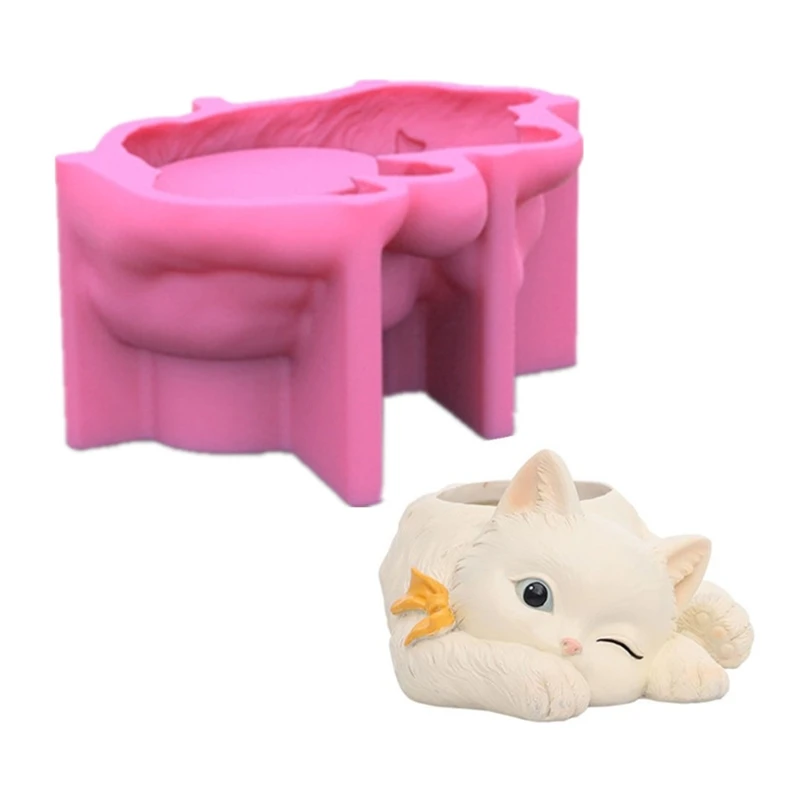Little for Cat Gypsum Silicone Mold Diy Succulents Concrete Flower Pot Vase Plaster Cement Mold Clay Mold Holder
Little for Cat Gypsum Silicone Mold Diy Succulents Concrete Flower Pot Vase Plaster Cement Mold Clay Mold Holder