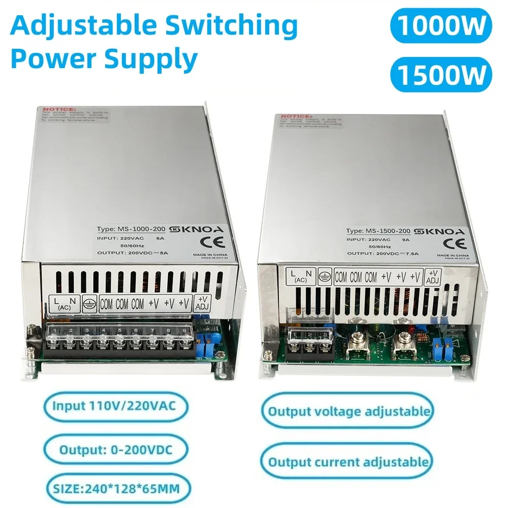 Adjustable 1000W 1500W Switching Power Supply 0-12V 13.5V 15V 24V 36V 48V 60V 72V 80V 90 110V 150V 200V AC TO DC Industrial SMPS
Adjustable 1000W 1500W Switching Power Supply 0-12V 13.5V 15V 24V 36V 48V 60V 72V 80V 90 110V 150V 200V AC TO DC Industrial SMPS