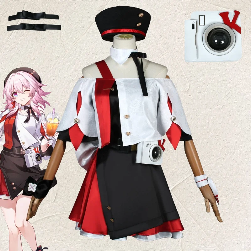 Game Honkai Star Rail Cosplay March 7th Costume White Top Black JK Skirt Pink Wig Full Set KFC Linkage Style for Women Girls
Game Honkai Star Rail Cosplay March 7th Costume White Top Black JK Skirt Pink Wig Full Set KFC Linkage Style for Women Girls