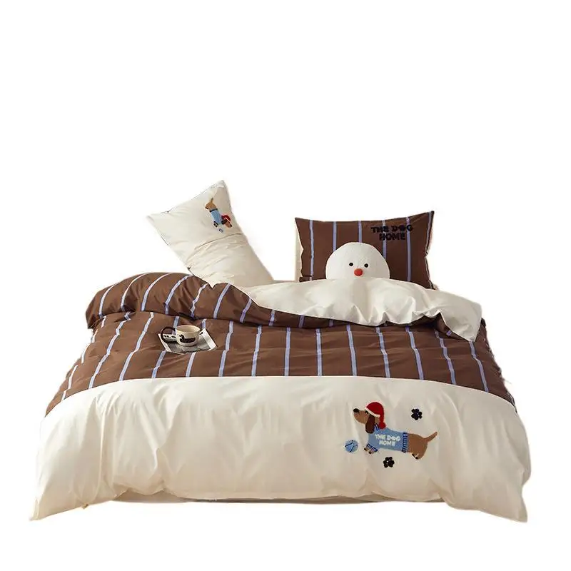 Cartoon pure cotton bed four-piece cotton bed sheet children's dormitory quilt cover three-piece dog
Cartoon pure cotton bed four-piece cotton bed sheet children's dormitory quilt cover three-piece dog