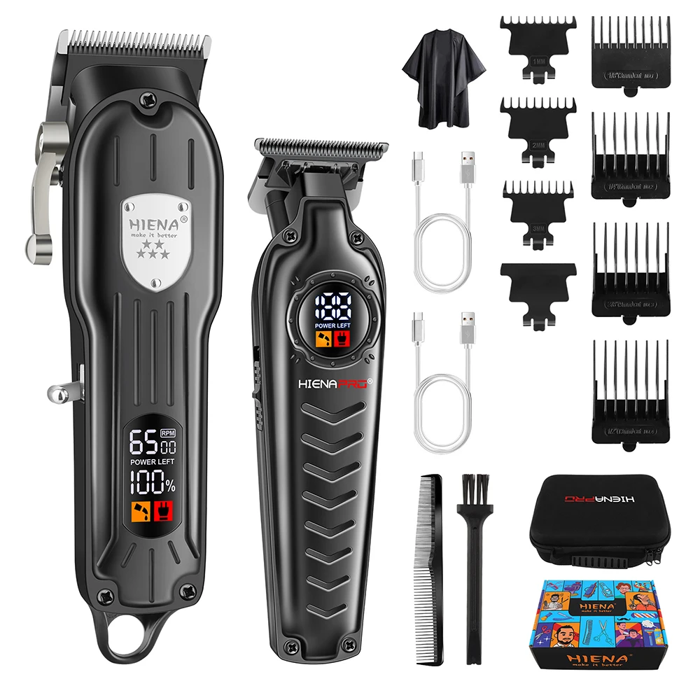 Набор машинок для стрижки волос HIENA Pro, беспроводные машинки для стрижки с цифровым дисплеем, двигатель 6500 об/мин
Набор машинок для стрижки волос HIENA Pro, беспроводные машинки для стрижки с цифровым дисплеем, двигатель 6500 об/мин